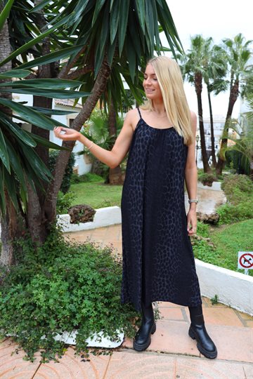 Liberté - Alma Long Strap Dress - Dark Grey Leo